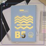 دفتر 8۰ برگ پاستلی طلاکوب آیلار آبی