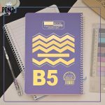 دفتر 8۰ برگ پاستلی طلاکوب آیلار بنفش