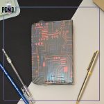 دفترچه یادداشت کلاسوری جلد سخت طرح تکنولوژی مدار قرمز