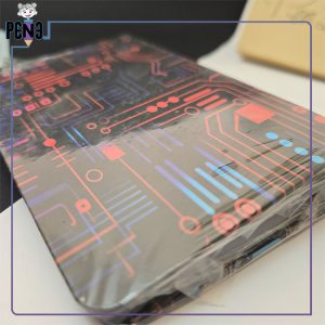 دفترچه یادداشت کلاسوری جلد سخت طرح تکنولوژی مدار قرمز