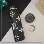 فلاسک بدنه چرمی درجه دار صافی دار طرح برند لویی ویتون مشکی