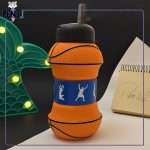 قمقمه سیلیکونی تاشو توپ بسکتبال نارنجی