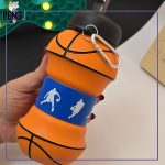 قمقمه سیلیکونی تاشو توپ بسکتبال نارنجی