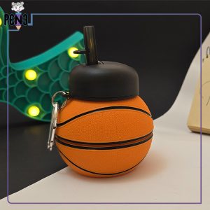 قمقمه سیلیکونی تاشو توپ بسکتبال نارنجی