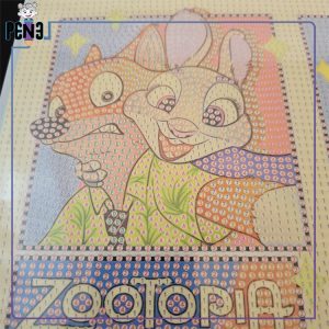 نقاشی الماسی بومی زوتوپیا 30 در 40 15 رنگ