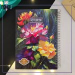 دفتر جلدسخت 100 برگ گل رز رنگی پژوهش