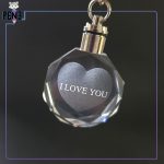 جاکلیدی کریستالی چراغ دار RGB قلب I Love you