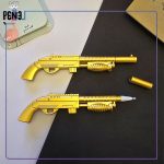 خودکار آبی فانتزی طرح شات گان رنگی زرد