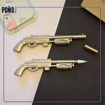 خودکار آبی فانتزی طرح شات گان رنگی نقره ای