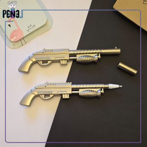 خودکار آبی فانتزی طرح شات گان رنگی نقره ای