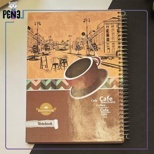 دفتر جلدسخت 80 برگ برند پژوهش طرح قهوه