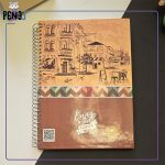 دفتر جلدسخت 80 برگ برند پژوهش طرح قهوه