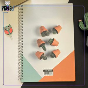دفتر جلد سخت سیمی 100 برگ A4 طرح کاکتوس